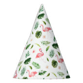 Chapeaux De Fètes Flamant rose d'aquarelle Motif tropical (Gauche)
