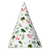 Chapeaux De Fètes Flamant rose d'aquarelle Motif tropical (Droite)