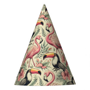 Chapeaux De Fètes Flamant rose vintage et Toucan sans couture