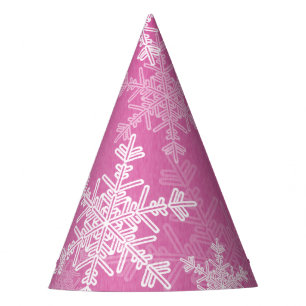Chapeaux De Fètes Flammes de neige blanches roses Noël minimaliste