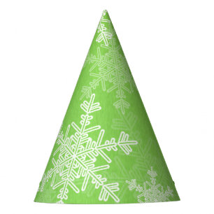 Chapeaux De Fètes Flammes de neige blanches vertes Noël minimal