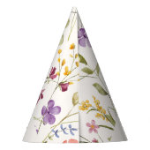 Chapeaux De Fètes Fleur d'aquarelle printemps mignonne 1er anniversa (Dos)