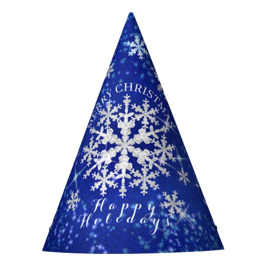 Chapeaux De Fètes Fleur de neige Bleu Blanc (Devant)