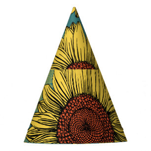 Chapeaux De Fètes Fleur de soleil à main bleu