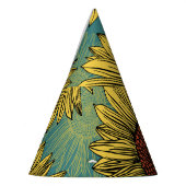 Chapeaux De Fètes Fleur de soleil à main bleu (Gauche)