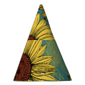 Chapeaux De Fètes Fleur de soleil à main bleu (Droite)