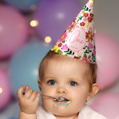 Chapeaux De Fètes Fleur rose mignonne un an Fille Anniversaire