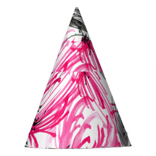 Chapeaux De Fètes Fleur rouge orientale : Motif d'aquarelle.