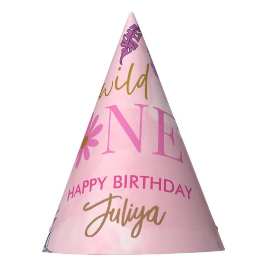 Chapeaux De Fètes fleur sauvage rose 1er anniversaire (Devant)