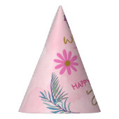 Chapeaux De Fètes fleur sauvage rose 1er anniversaire (Gauche)