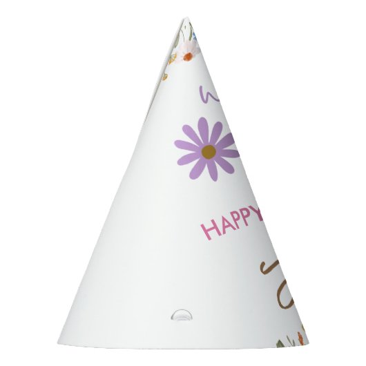 Chapeaux De Fètes fleur sauvage violet 1er anniversaire (Gauche)