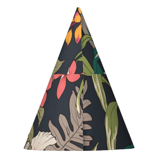 Chapeaux De Fètes Fleur tropicale : Motif Fleur sans couture (Dos)