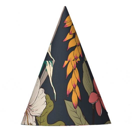 Chapeaux De Fètes Fleur tropicale : Motif Fleur sans couture (Devant)