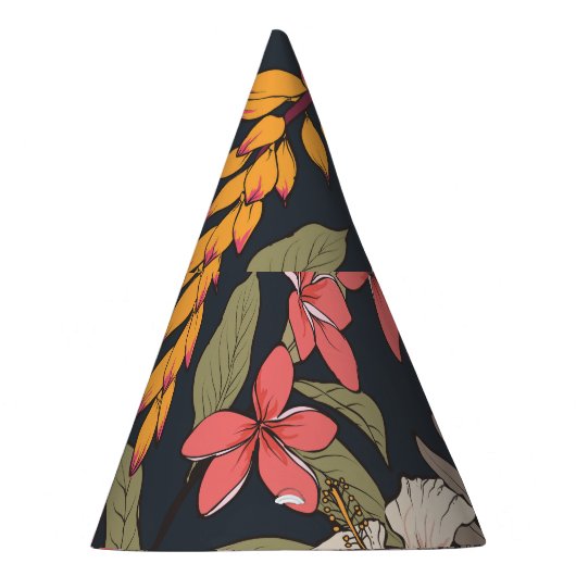 Chapeaux De Fètes Fleur tropicale : Motif Fleur sans couture (Droite)