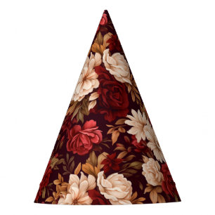 Chapeaux De Fètes Fleurs beiges bordeaux bohème
