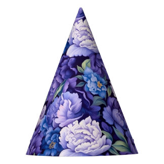 Chapeaux De Fètes Fleurs blanches bleu violet