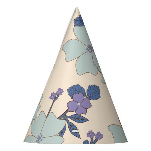 Chapeaux De Fètes Fleurs Bleues, Fleurs Violettes, Motif Floral (Gauche)