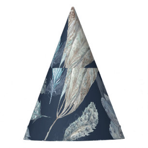 Chapeaux De Fètes Fleurs Boho Chic : Aquarelle bleu foncé P