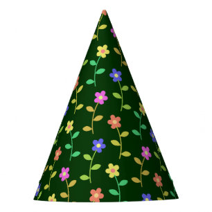 Chapeaux De Fètes Fleurs colorées, Motif Floral, Verdure, Boho