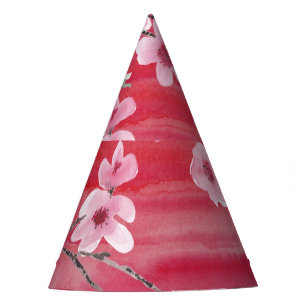 Chapeaux De Fètes Fleurs de cerisiers, sans soudure, motif aquarelle