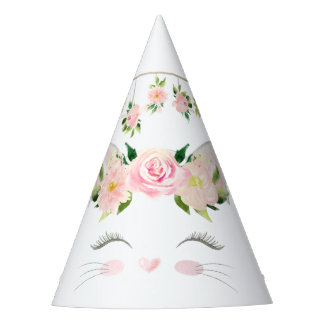 Chapeaux De Fètes Fleurs de chats Kitten Anniversaire
