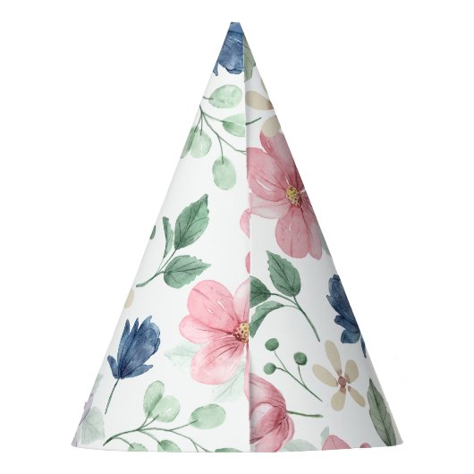 Chapeaux De Fètes Fleurs de printemps et Motif Feuille (Dos)