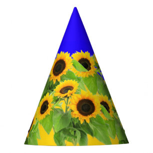 Chapeaux De Fètes Fleurs de soleil - Liberté Ukraine Paix drapeau u
