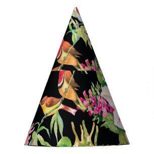 Chapeaux De Fètes Fleurs d'oiseaux sauvages : Noir Vintage
