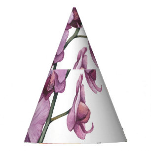 Chapeaux De Fètes Fleurs d'orchidées aquarelles, motif sans soudure.