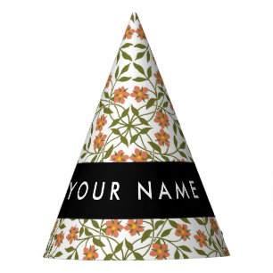 Chapeaux De Fètes Fleurs oranges, motif floral, Boho, Votre nom