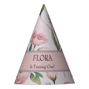 Chapeaux De Fètes Fleurs pastel douces Anniversaire personnalisé