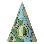 Chapeaux De Fètes Fleurs pliées : motif rétro bleu-vert. (Gauche)