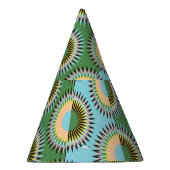 Chapeaux De Fètes Fleurs pliées : motif rétro bleu-vert. (Droite)