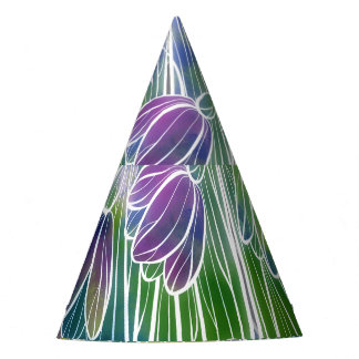 Chapeaux De Fètes Fleurs printanières, herbes, bordure transparente 