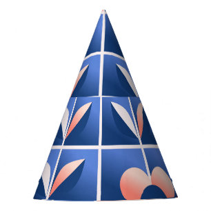 Chapeaux De Fètes Fleurs stylisées rétro : motif en mosaïque.