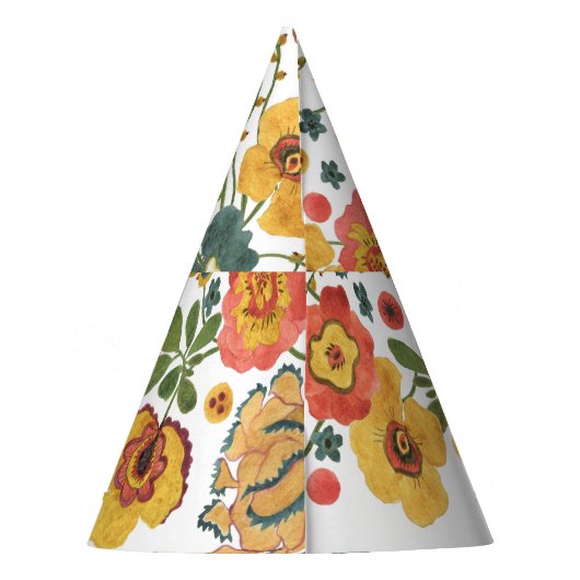 Chapeaux De Fètes Flore stylisée : Aquarelle Design sans joint. (Dos)