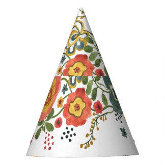 Chapeaux De Fètes Flore stylisée : Aquarelle Design sans joint.