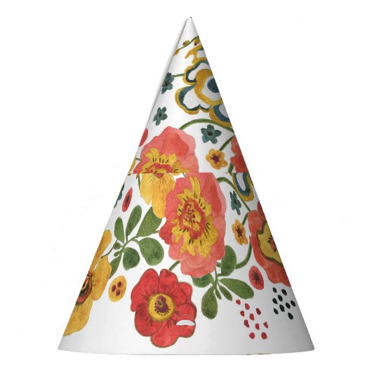 Chapeaux De Fètes Flore stylisée : Aquarelle Design sans joint. (Gauche)