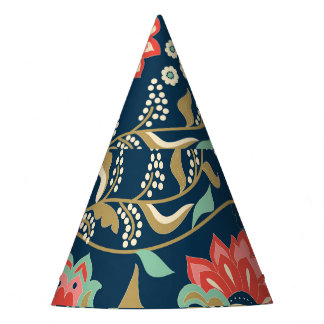 Chapeaux De Fètes Folk Floral Colorful : Main Tirée Sans Seamless