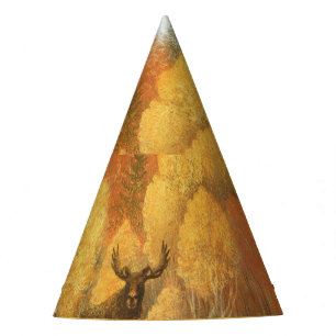 Chapeaux De Fètes Forêt d'automne, cerf numérique et renard.