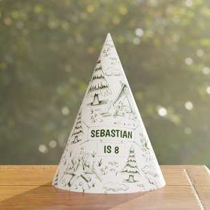 Chapeaux De Fètes Forêt Pins verts Campfire Camping Anniversaire