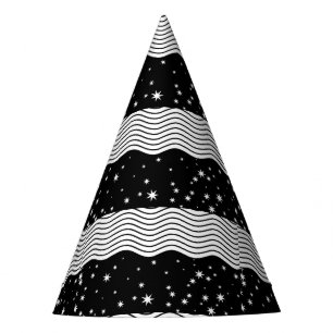 Chapeaux De Fètes Fouilles à rayures noires et blanches étoilées ten