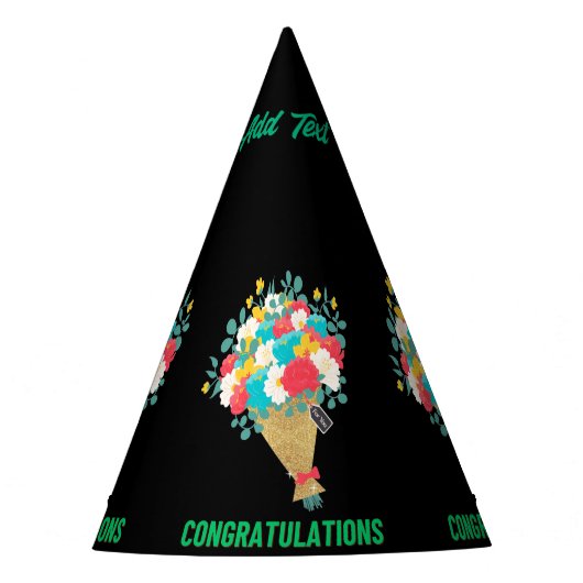Chapeaux De Fètes Fournitures de fleurs de texte de félicitations (Devant)