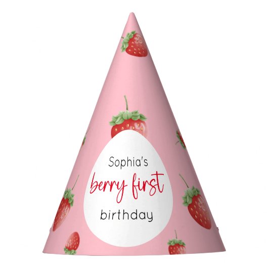 Chapeaux De Fètes fraise 1er anniversaire Berry 1er (Devant)