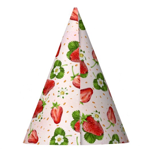 Chapeaux De Fètes Fraise 1er anniversaire Casquette de fête (Dos)