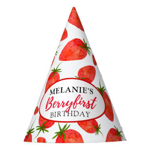 Chapeaux De Fètes Fraise 1ère Fille fête d'anniversaire Berry Firs