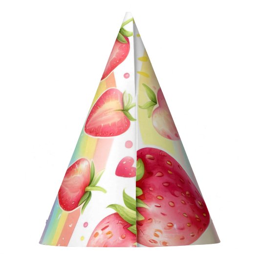 Chapeaux De Fètes fraise arc-en-ciel baies 1er anniversaire (Dos)