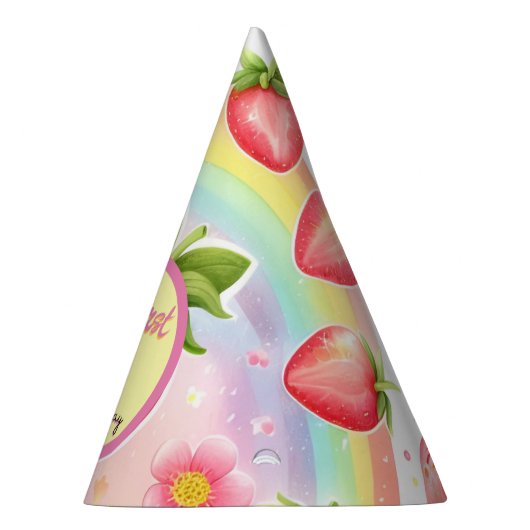 Chapeaux De Fètes fraise arc-en-ciel baies 1er anniversaire (Droite)