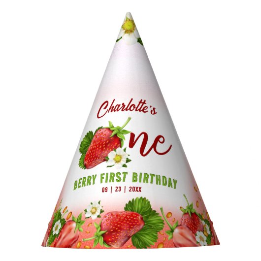 Chapeaux De Fètes Fraise UNE fête d'anniversaire (Devant)