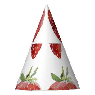 Chapeaux De Fètes Fraises d'aquarelle : motif transparent